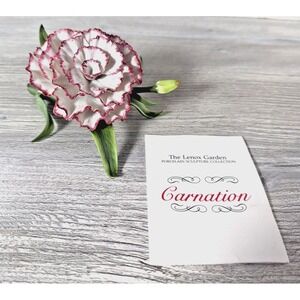 Vintage 1989 Lenox Garden Porcelain Carnation Flower Figurine Handcrafted 5"